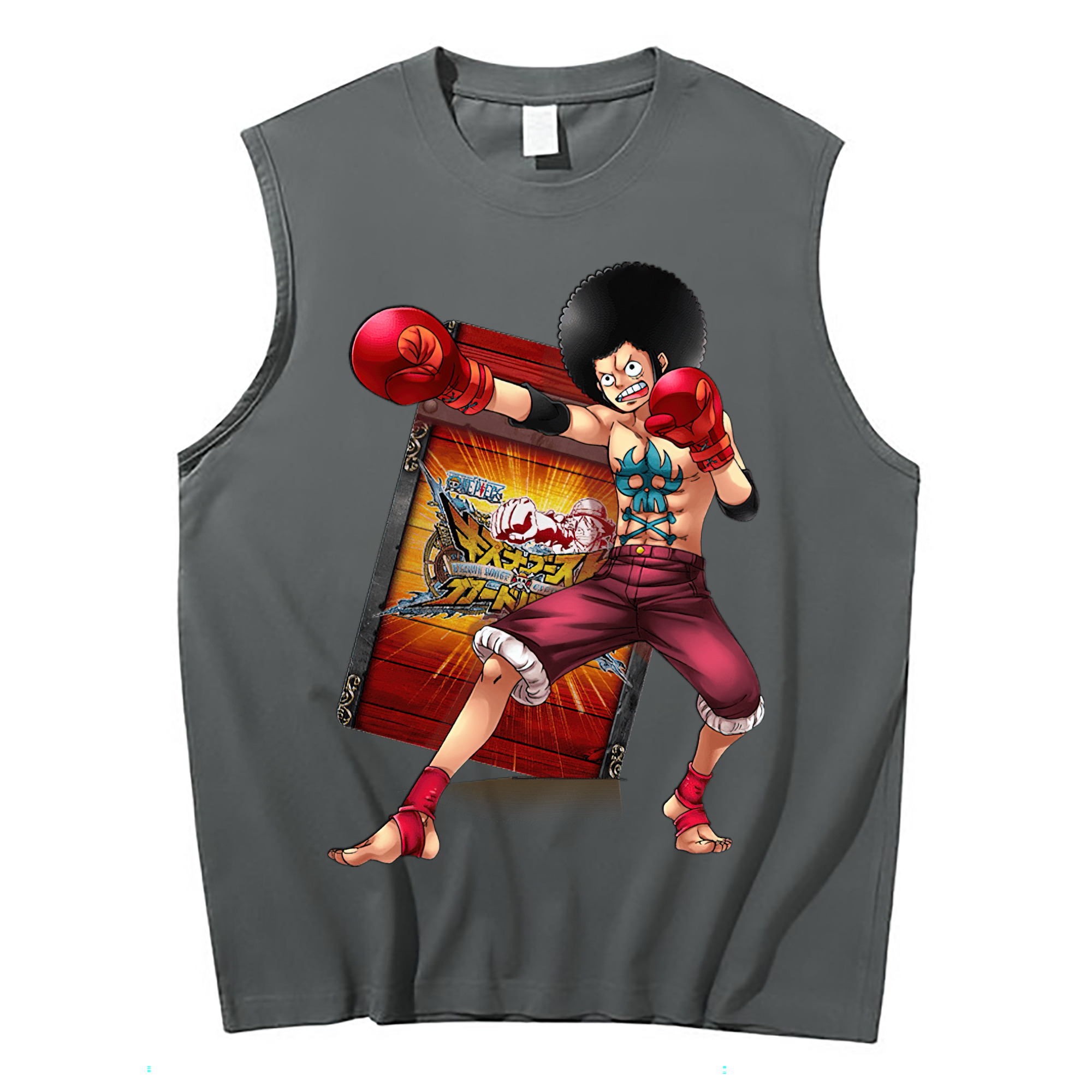 ワンピース モンキー・D・ルフィ ONE PIECE Monkey D. Luffy コットン100％タンクトップ（フロントプリント）